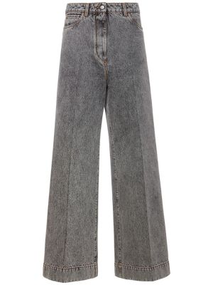 Voľné bavlnené džínsy Etro sivá