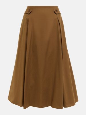Falda midi de algodón Max Mara marrón
