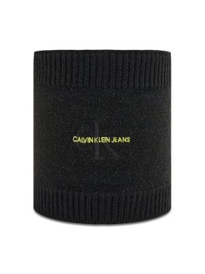 Odsevni pleten šal Calvin Klein Jeans črna