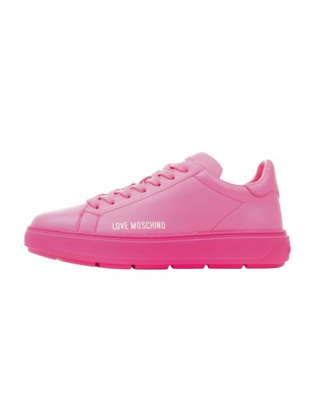 Sneakersy skórzane Love Moschino różowe