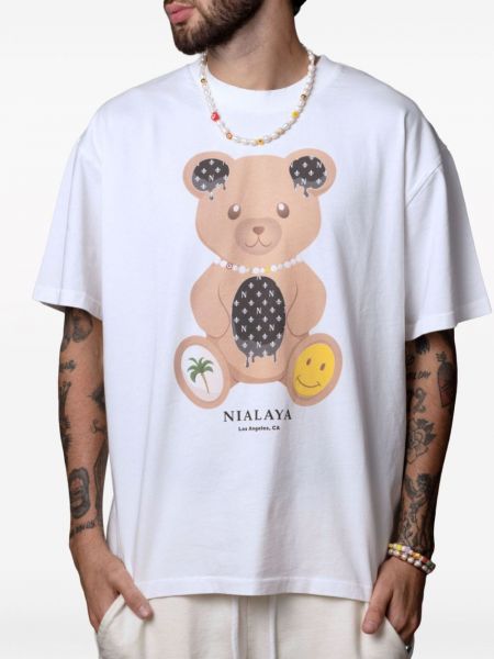 T-krekls ar apdruku Nialaya Jewelry balts