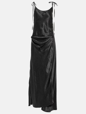 Сатенена макси рокля Acne Studios черно