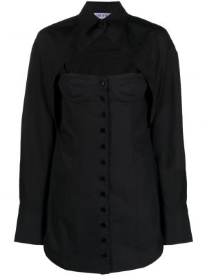 Srajčna obleka The Attico črna
