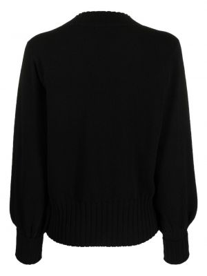 Kašmira džemperis ar apaļu kakla izgriezumu Malo melns
