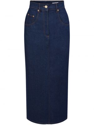 Дънкова пола с висока талия Nina Ricci синьо