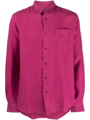 Lněná košile Vilebrequin růžová