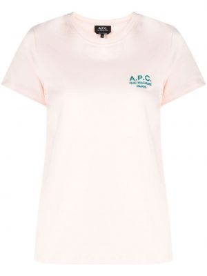 Tričko s potiskem A.p.c. růžové