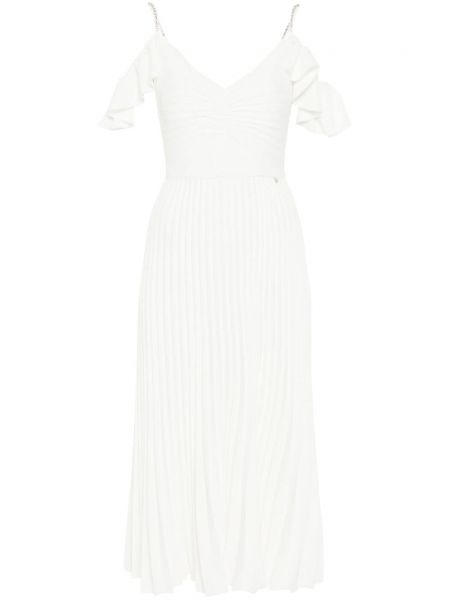 Κοκτέιλ φόρεμα με πετραδάκια Nissa λευκό