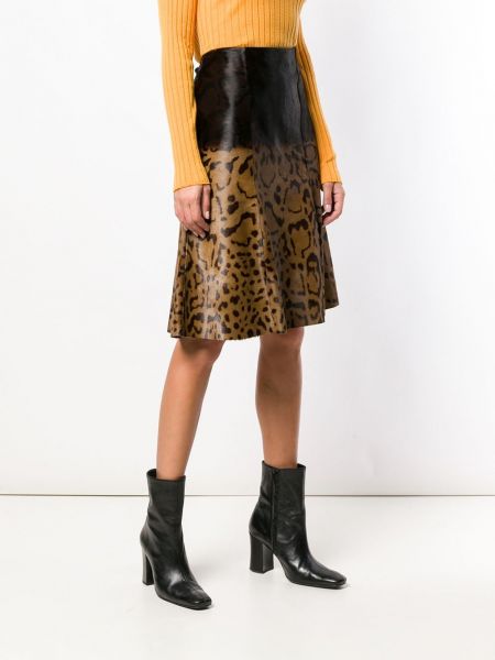Midi sukně s potiskem se zvířecím vzorem Salvatore Ferragamo