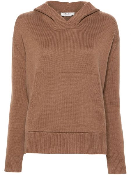 Vlnený sveter s kapucňou 's Max Mara hnedá