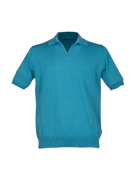 Poloshirt aus baumwoll mit v-ausschnitt Alpha Studio blau