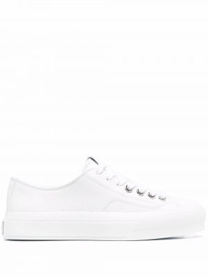 Кружевные низкие кроссовки на шнуровке Givenchy, белые