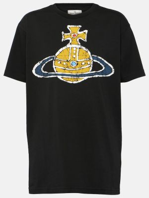 Jersey t-shirt aus baumwoll mit print Vivienne Westwood schwarz