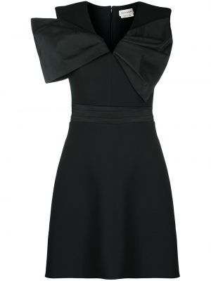 Oversize мини рокля с панделка Alexander Mcqueen черно