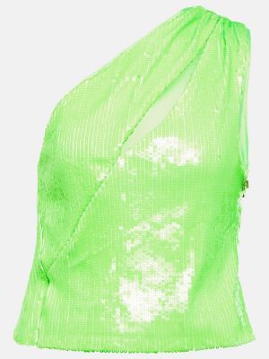 Haut à paillettes asymétrique Rotate Birger Christensen vert