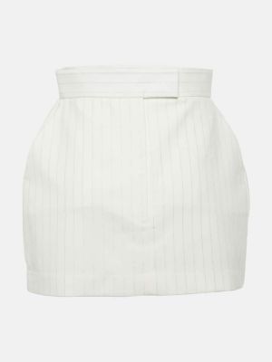 Ριγέ φούστα mini με ψηλή μέση Alex Perry λευκό