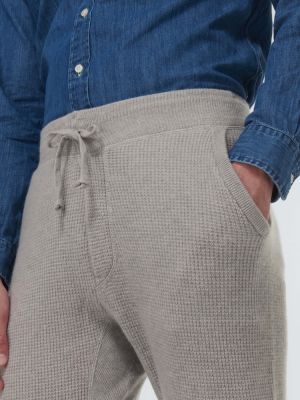 Kašmírové teplákové nohavice Polo Ralph Lauren sivá