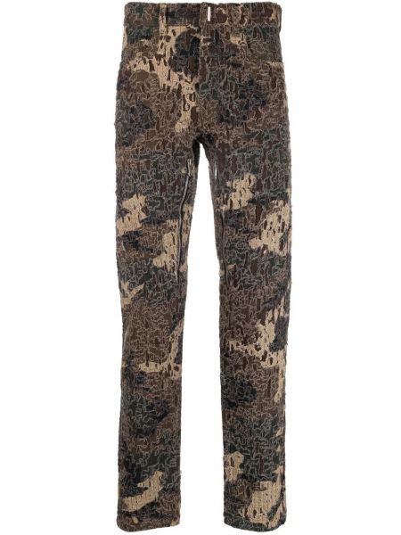 Pantaloni cu picior drept cu imagine cu model camuflaj Givenchy