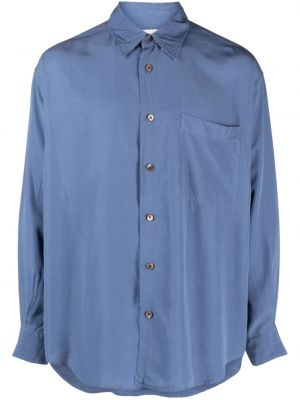 Satynowa koszula Lemaire niebieska