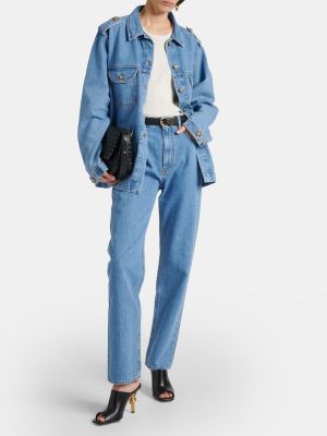 Straight fit džíny s vysokým pasem Blazé Milano modré