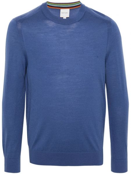 Vlnený sveter z merina Paul Smith modrá
