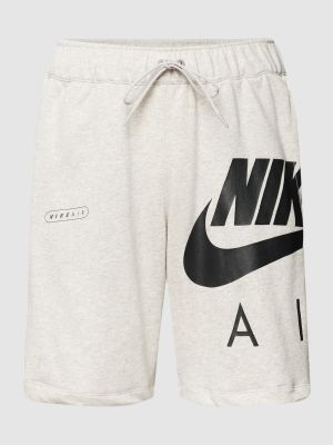 Dzianinowe szorty z nadrukiem Nike białe