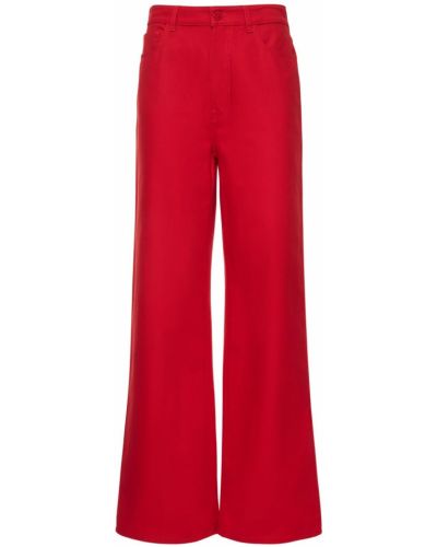 Bavlnené džínsy s rovným strihom Raf Simons červená