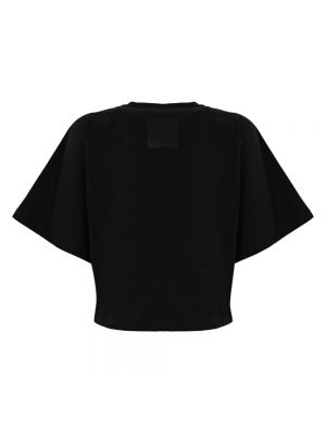 Camiseta de algodón con tachuelas Liviana Conti negro
