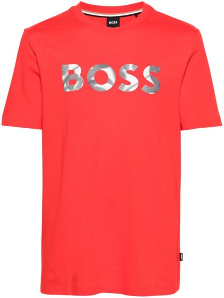 Koszulka bawełniana Boss czerwona