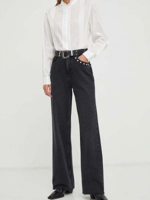 Černé džíny s vysokým pasem Ba&sh