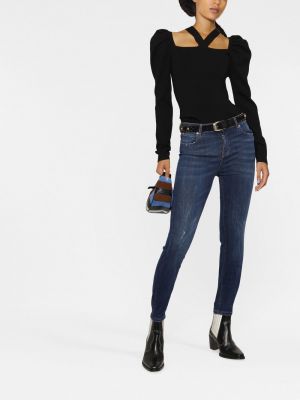 Skinny džíny s oděrkami Pinko modré