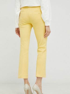 Jednobarevné kalhoty s vysokým pasem Weekend Max Mara žluté