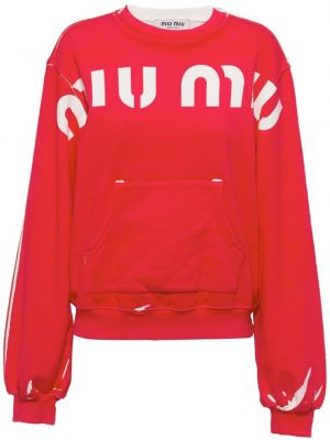 Sweatshirt aus baumwoll mit print Miu Miu rot
