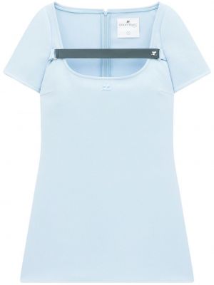 Mini šaty s výšivkou Courrèges modré