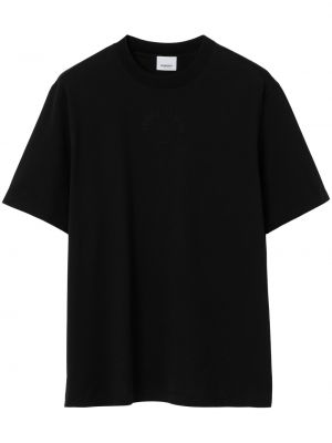 T-shirt brodé en coton Burberry noir