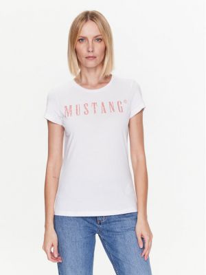 Raštuotas marškinėliai Mustang balta