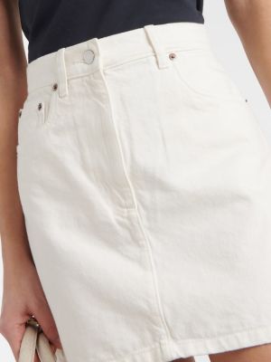 Spódnica jeansowa z wysoką talią Prada biała