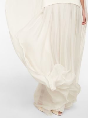 Jedwabna sukienka długa Safiyaa biała