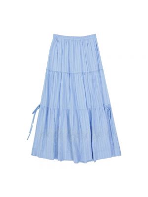 Falda midi de algodón See By Chloé azul