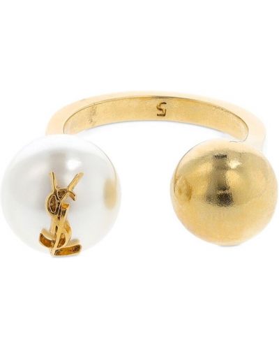 Žiedas su perlais Saint Laurent auksinė