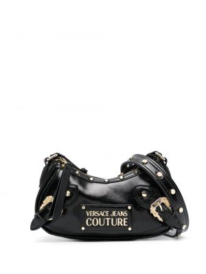 Iš natūralios odos rankinė su viršutine rankena su spygliais Versace Jeans Couture