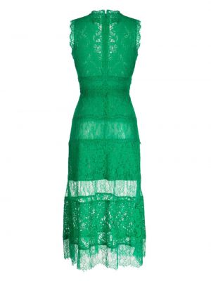 Nėriniuotas midi suknele Cynthia Rowley žalia