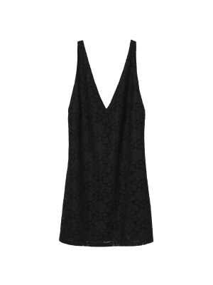 Čipkované mini šaty Desigual čierna