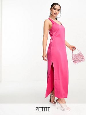 Атласный платье с разрезом 4th & Reckless розовый