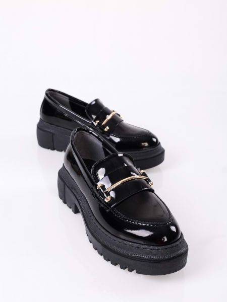 Kožne cipele od lakirane kože sa kopčom Shoeberry crna
