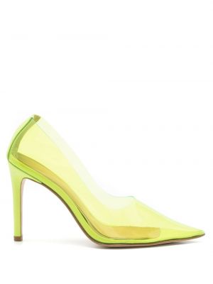 Прозрачни ниски обувки с ток Andrea Bogosian зелено