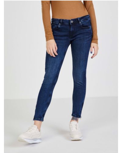 Skinny džíny na zip Pepe Jeans modré
