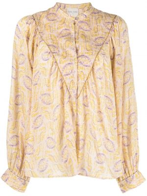 Блуза с принт с абстрактен десен Forte_forte жълто