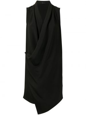 Вечерна рокля без ръкави с драперии Voz черно