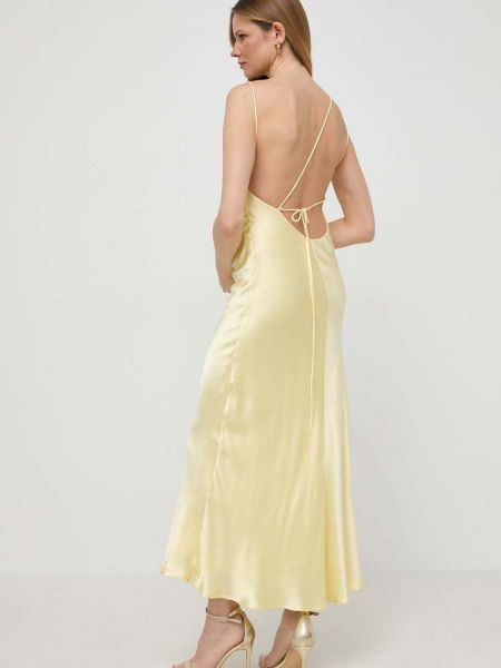 Dlouhé šaty Bardot žluté